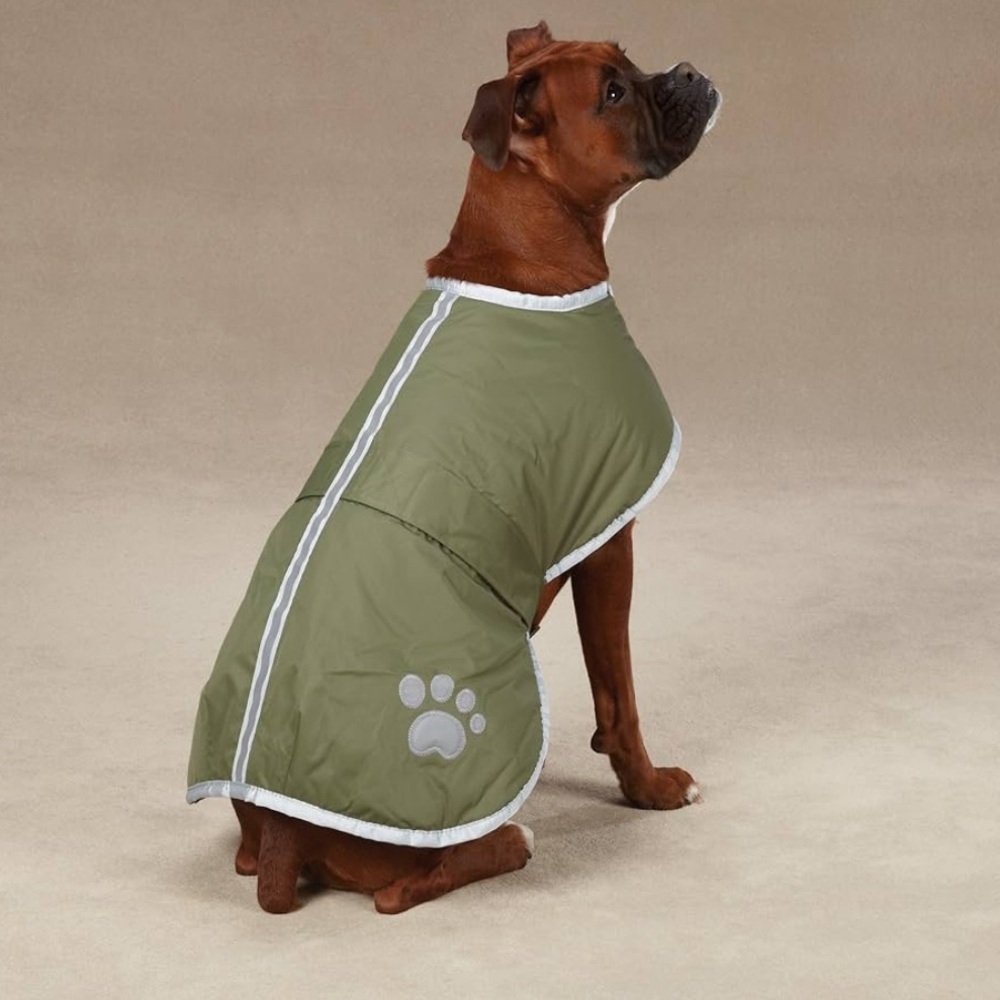 Zack & Zoey Nor'easter Blanket Coat for Dogs, 16" Medium, Chive